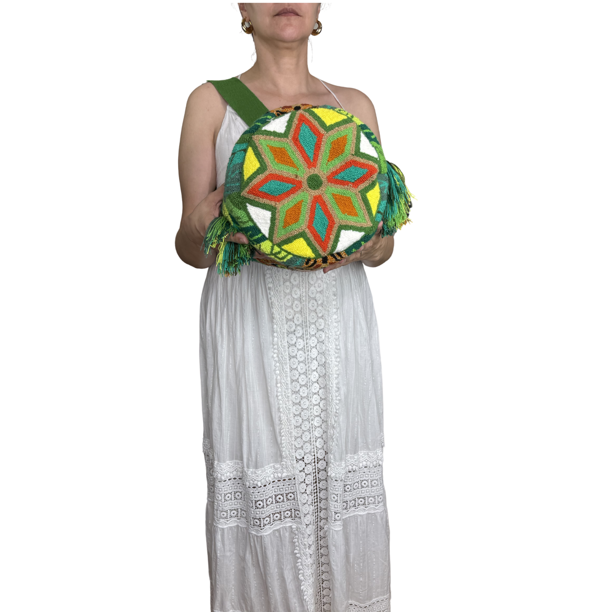 Jaguar Spirit Handmade Wayuu Mochila Bag – Jungle Embroidered Crossbody Purse
