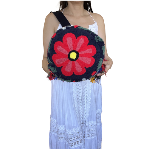 Handmade Butterfly Garden Wayuu Bag – Artisan Crochet Crossbody Mochila with Floral Butterfly Design