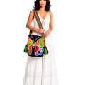 Handmade Crochet Butterfly Mochilón Bag – Geometric Multicolor Artisan Shoulder Bag