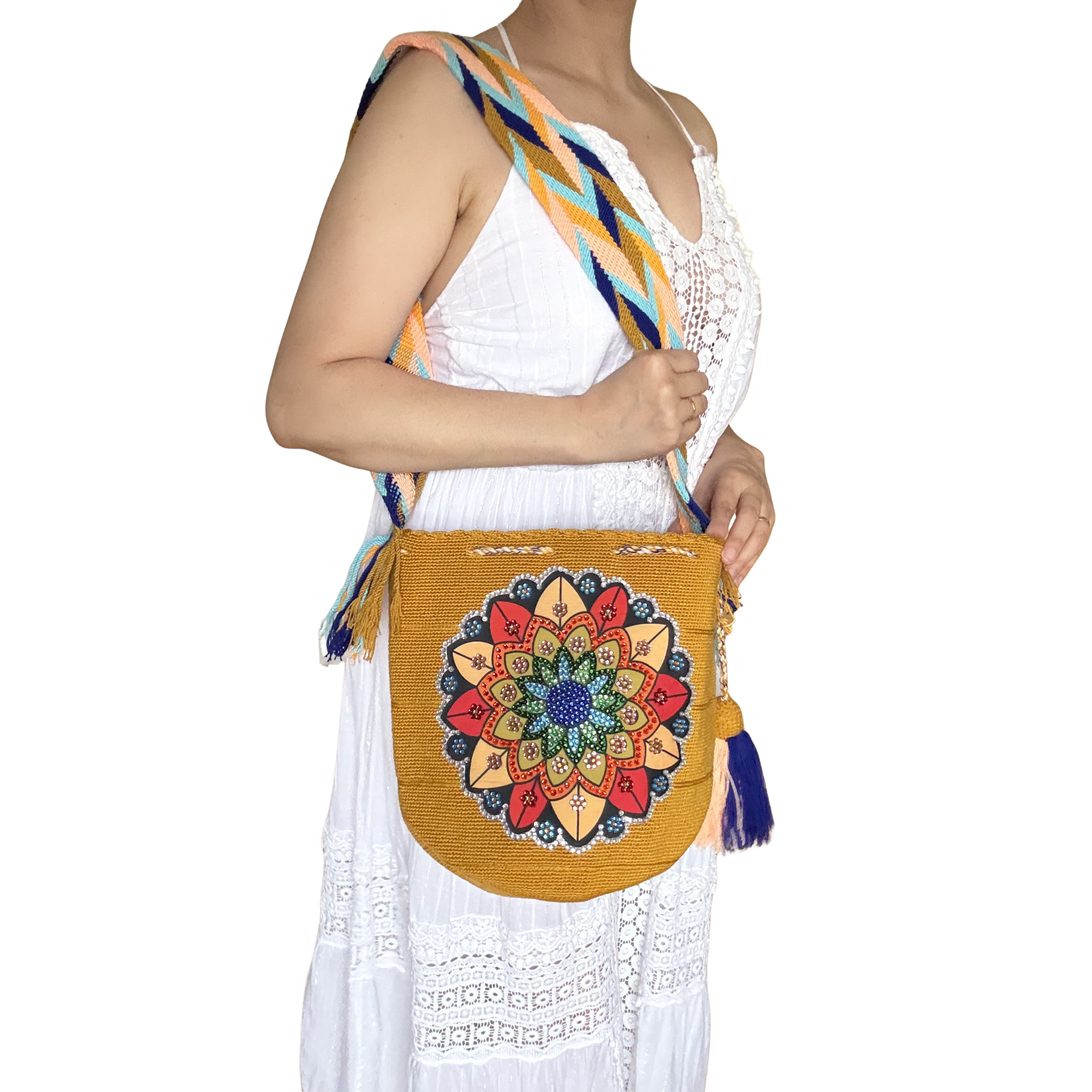 Handmade Wayuu Crossbody Bag – Color Bloom Bucket Bag