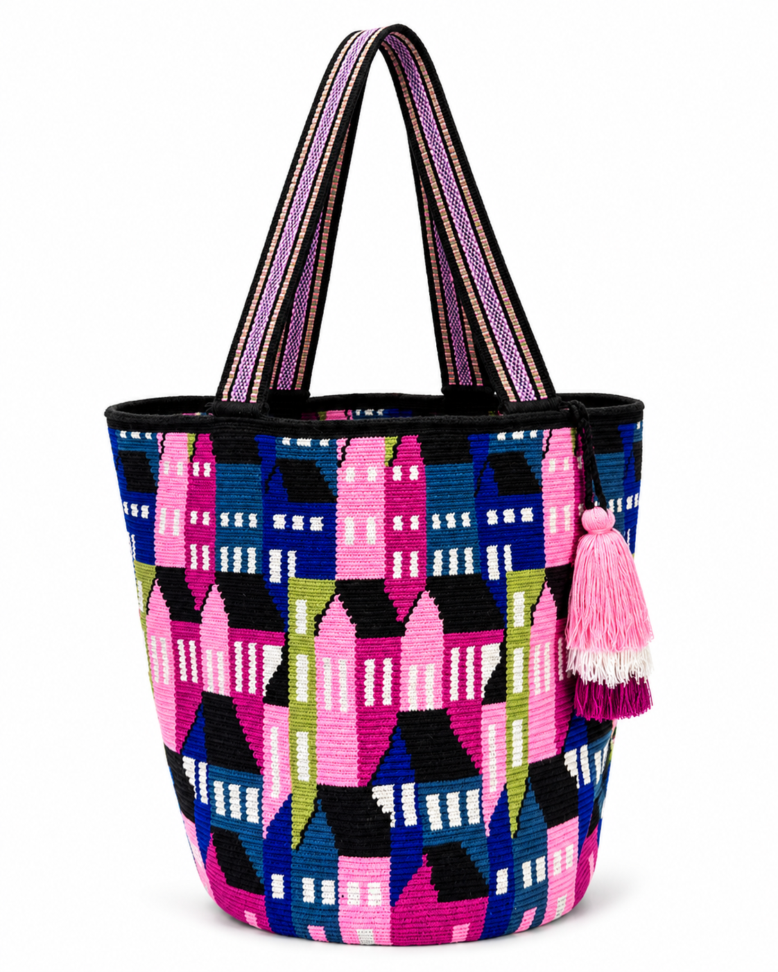Handmade Wayuu Luxury Tote Bag | Contemporary Woven Shoulder Bag