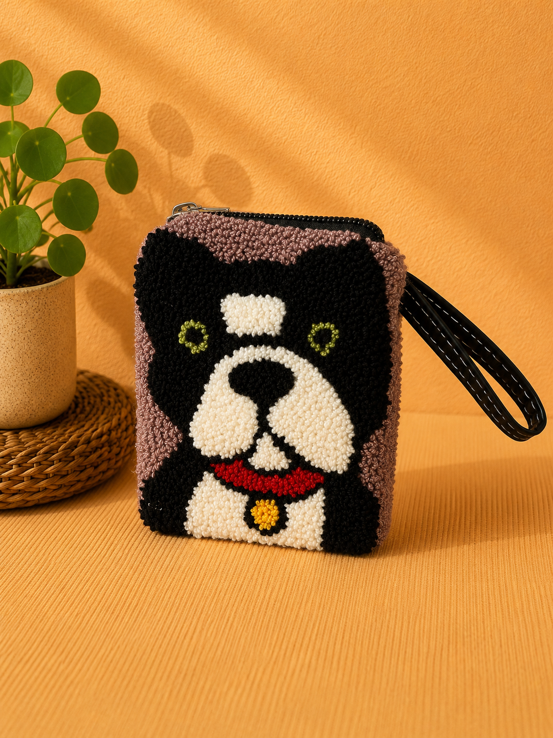 Handmade Punch Needle Pet SMALL Coin Purse – Cute Dog & Cat Zipper Pouch, Tufted Animal Mini Wallet (Copy)