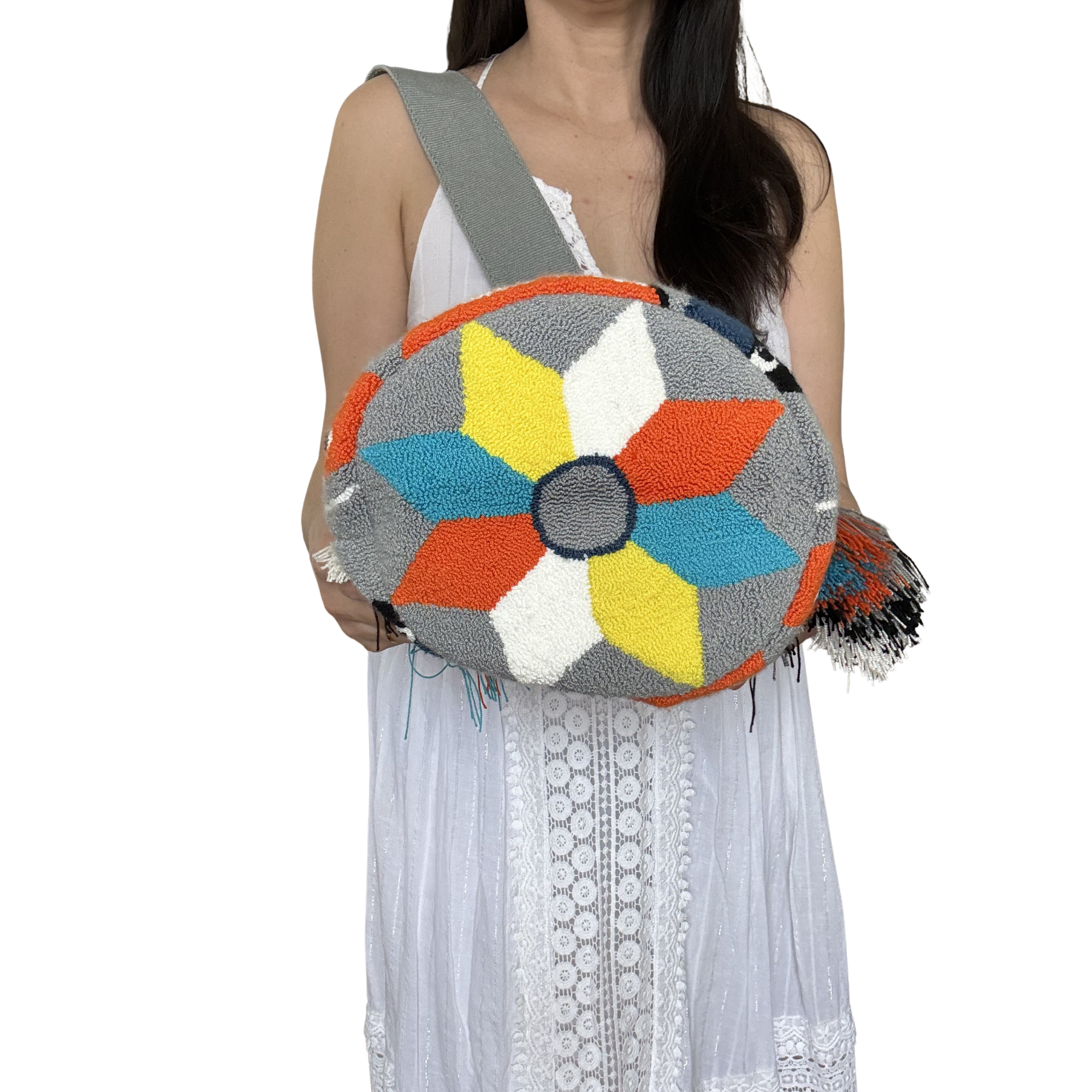Wayuu Bag Handmade – Cats Mochila, Boho Crossbody Artisan Bag