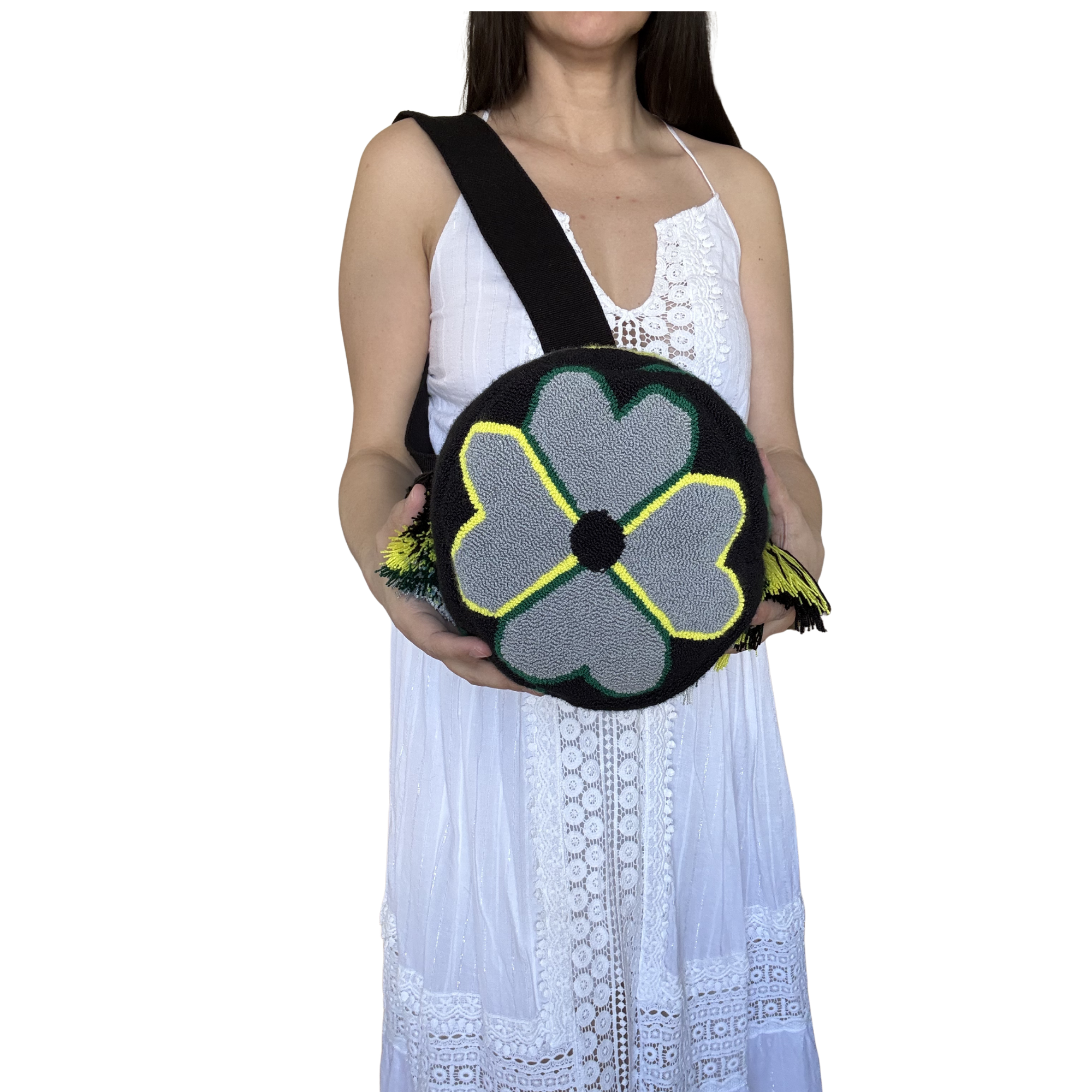 Handmade Wayuu Bird Bag – Yellow & Blue Birds Mochila Crossbody, Nature-Inspired Artisan Design