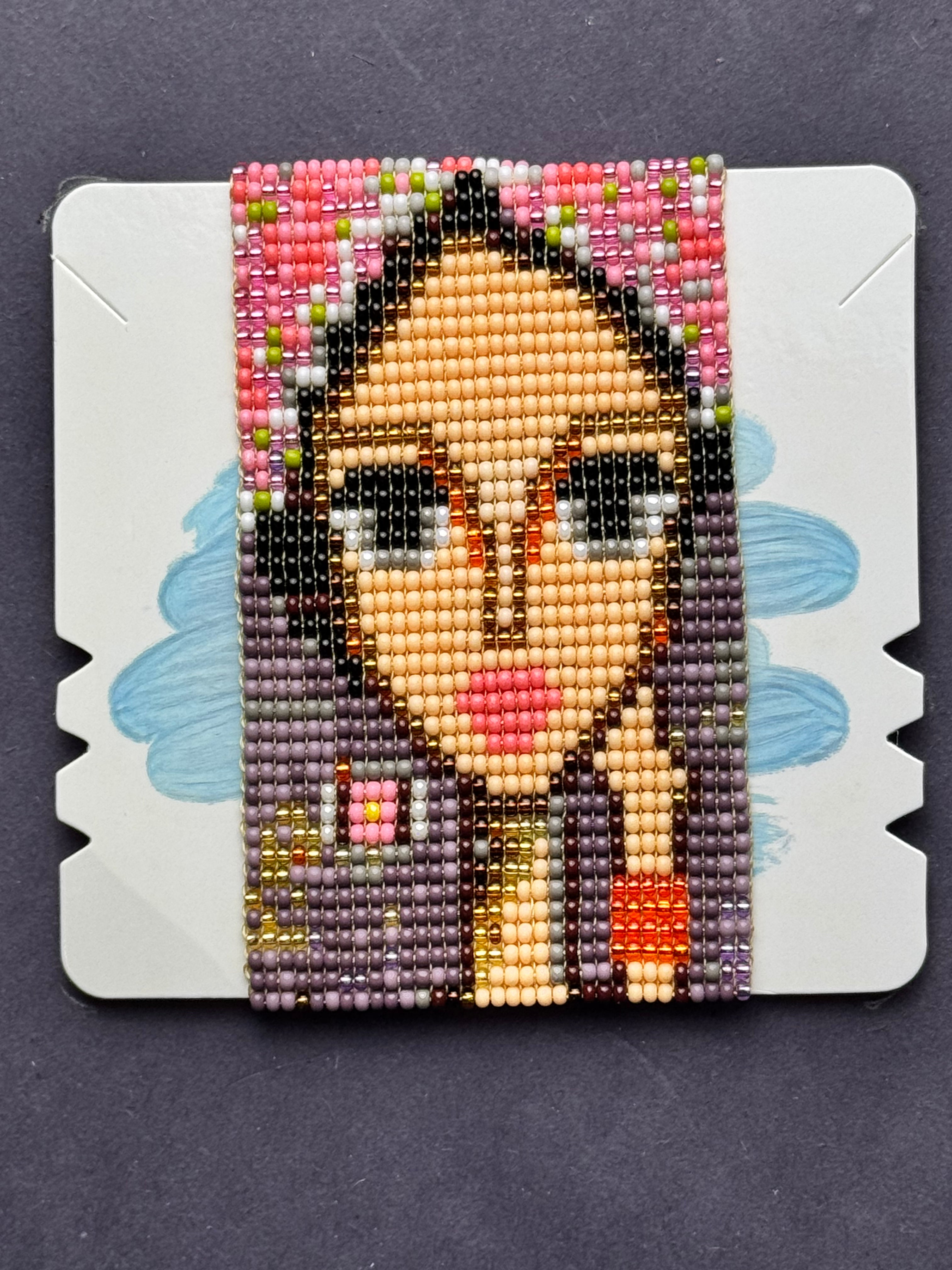 Handmade Frida Kahlo Bracelet | Artisan Woven Czech Seed Bead Bracelet