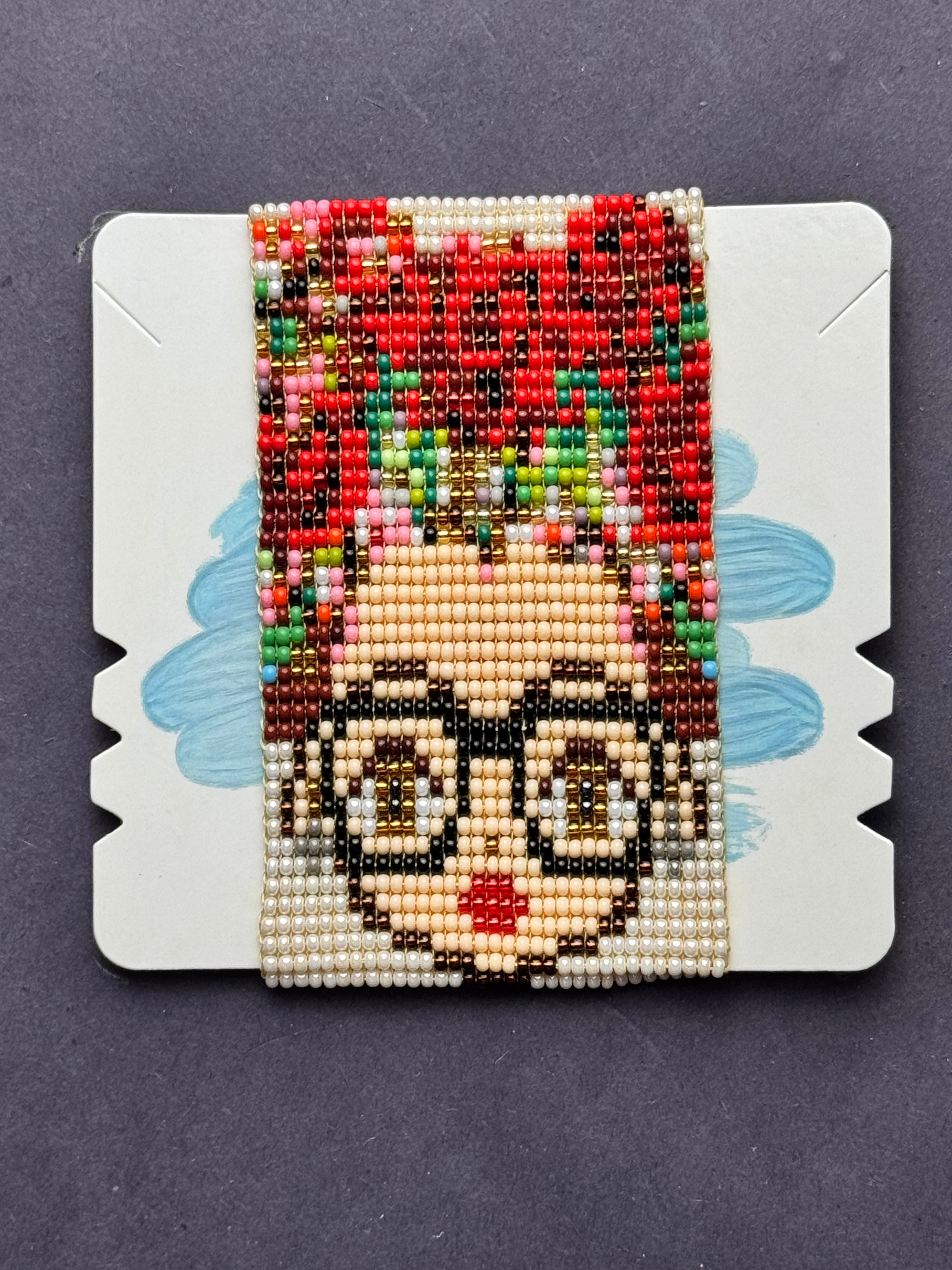 Handmade Frida Kahlo Bracelet | Artisan Woven Czech Seed Bead Bracelet